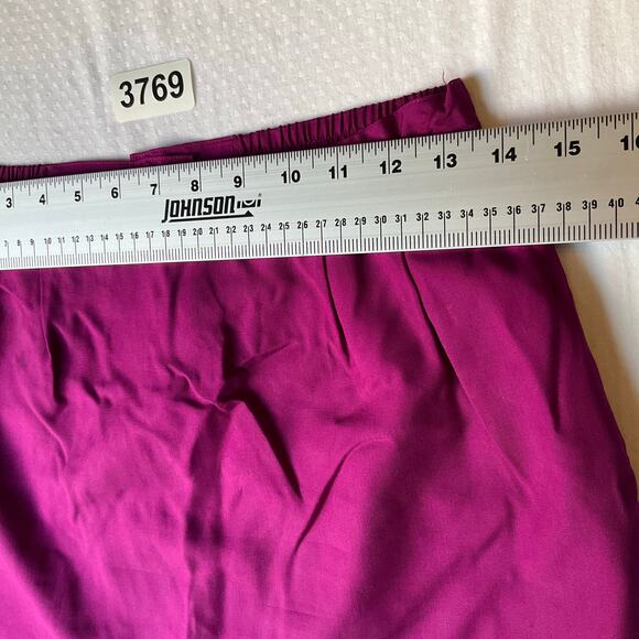 David Hollis Women Silk Pencil Skirt size 10 US Knee Length Solid Purple - Picture 2 of 7